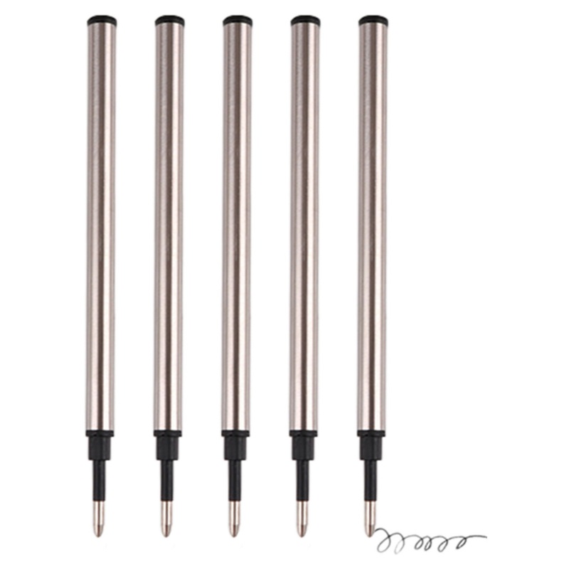 Set 5 ruột bút bi kích thước ngòi 0.5mm mực màu xanh dương/đen cho trường học/văn phòng