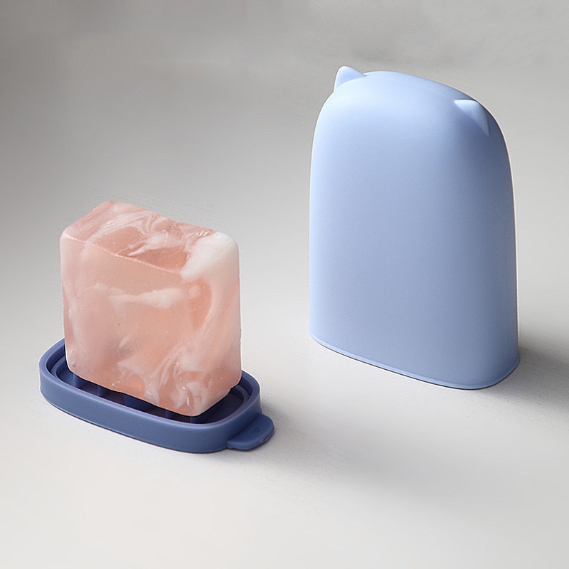 1 Hộp Đựng Xà Phòng Bằng Silicon Dày Dặn Hình Hoạt Hình Đa Năng