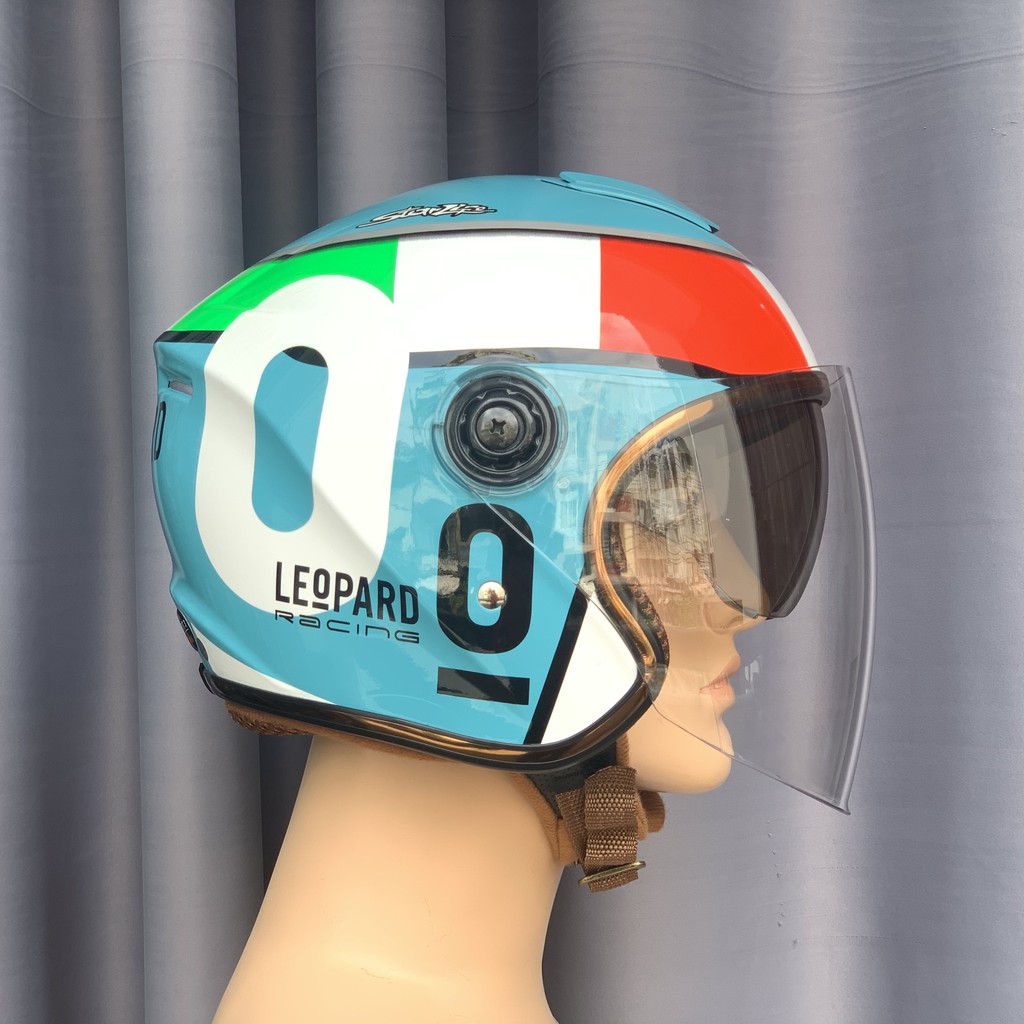 Mũ bảo hiểm 3/4 đầu Napoli 2 kính tem LEoPARD 0 đi được cả ngày và đêm - Bảo hành 12 tháng
