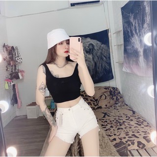 Áo 2 dây croptop hở lưng cổ u sâu sau lưng bozii mềm