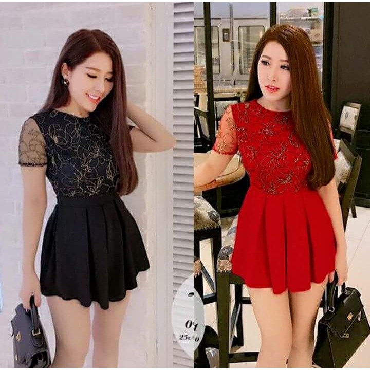 Jum short ren hoa kim tuyến giả váy Lọ Lem