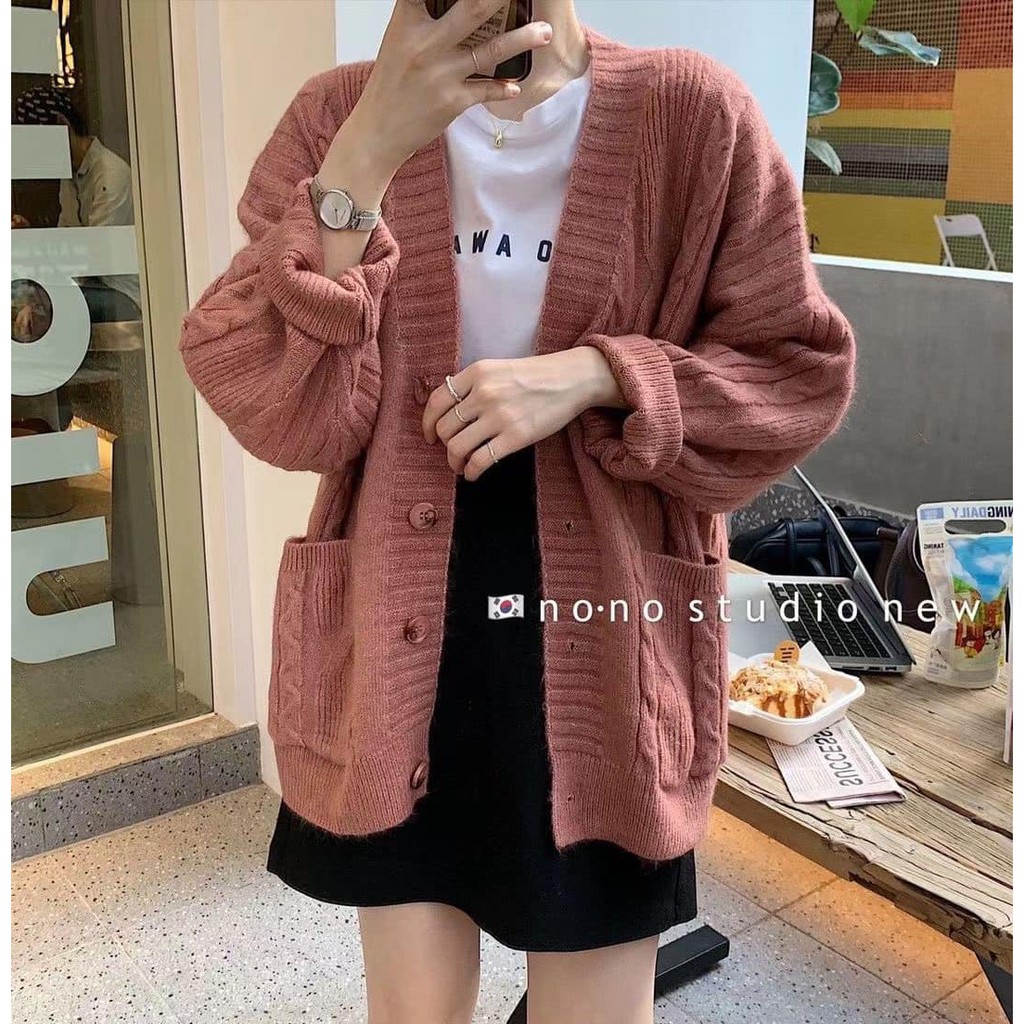 Áo Cardigan Vặn Thừng Phom Rộng Dài Hàng Chất Đẹp AK065