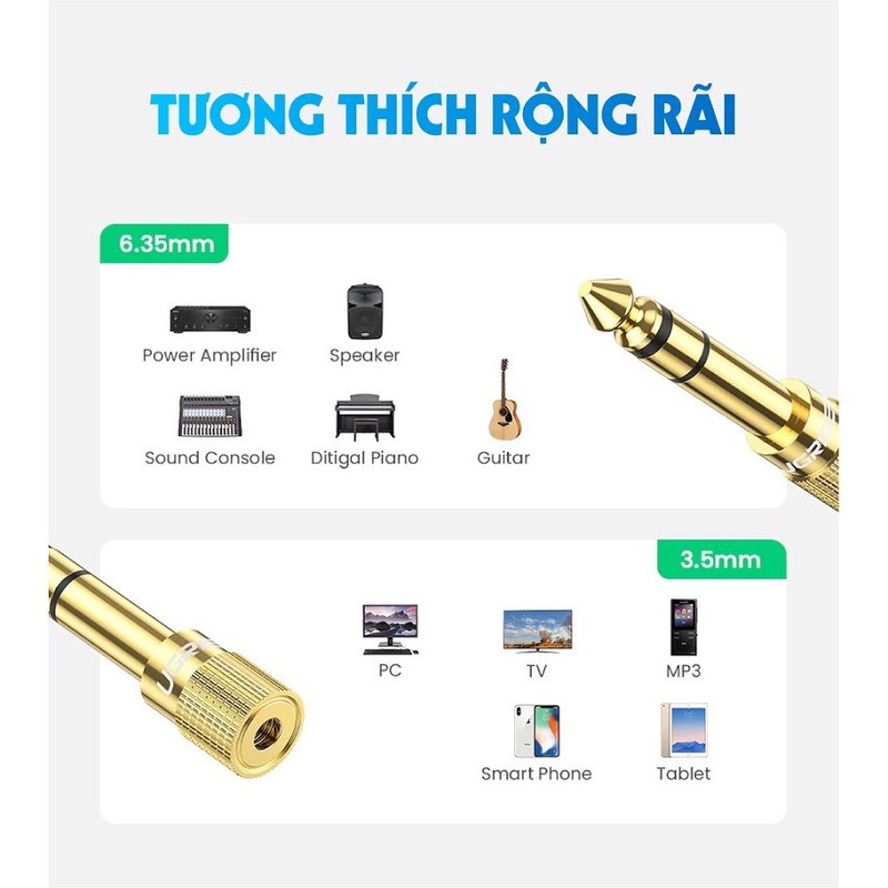 Đầu jack chuyển đổi âm thanh từ cổng 3.5mm cái sang cổng 6.5mm đực | WebRaoVat - webraovat.net.vn