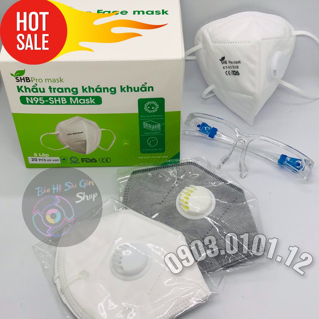 Khẩu trang N95 CÓ VAN THỞ 5 lớp lọc 95% bụi mịn PM2.5, đệm mũi, hàng Việt Nam xuất khẩu | BigBuy360 - bigbuy360.vn