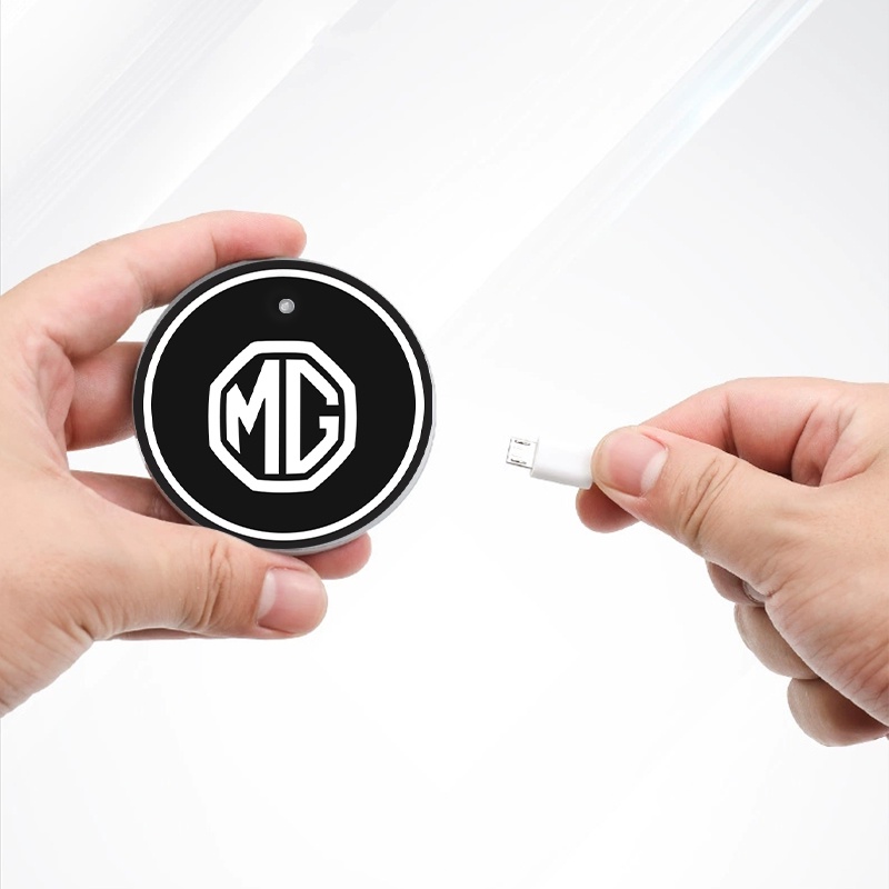 Bộ 2 Miếng Lót Cốc Chống Trượt Chống Thấm Nước Có Đèn LED 7 Màu Sắc Cho Xe Hơi MG 3 5 6 7 MORRIS GS GT MG350 MG3SW ZS