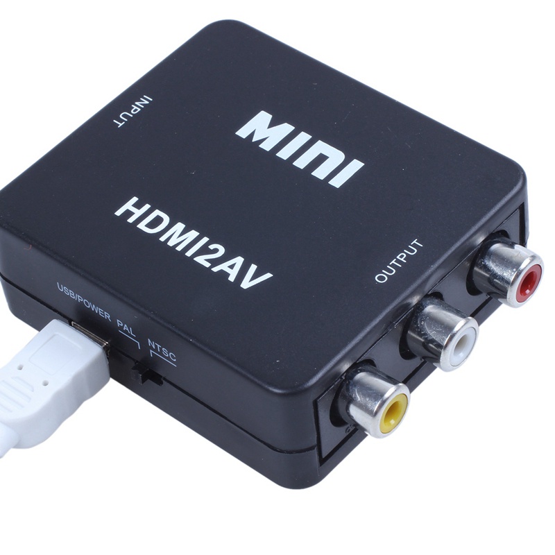 Bộ ChuyểN ĐổI MINI HDMI Sang 3RCA CVBS AV TV PS3 VHS VCR DVD MàU Đen