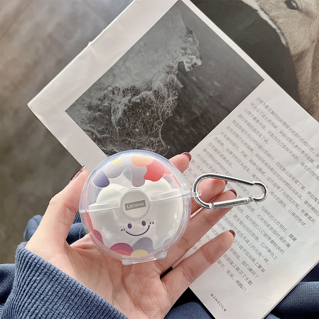 Vỏ TPU Mềm Trong Suốt Họa Tiết Hoạt Hình Bảo Vệ Hộp Sạc Tai Nghe Không Dây Lenovo Thinkpadplus LP80