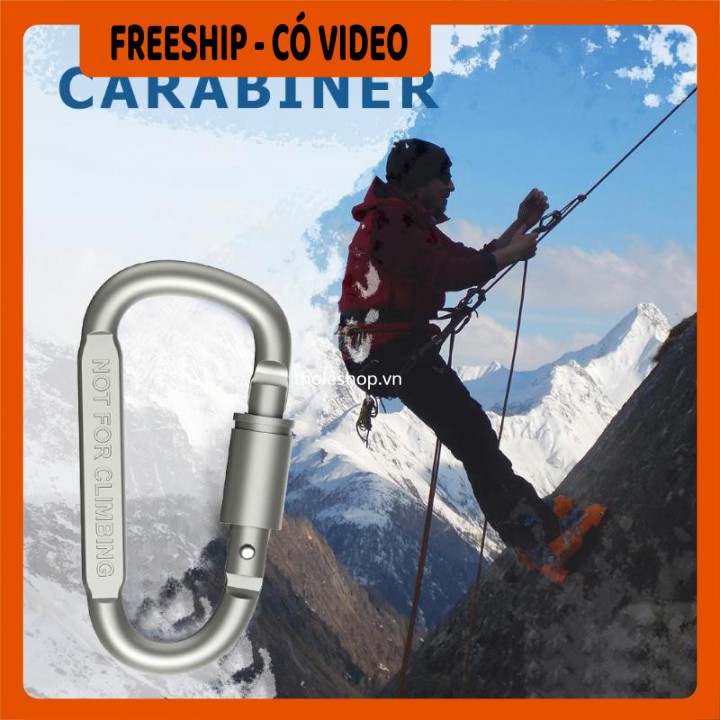 Khóa treo leo núi 👉BH 1 THÁNG 👈Móc khóa nhôm Carabiner hình chữ D được làm từ hợp kim nhôm cao cấp siêu cứng và bền 84