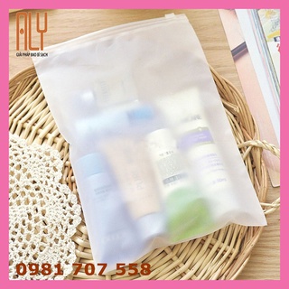 Túi zip lụa mờ, túi đóng hàng quần áo có khóa kéo size 25x35 cm _Aly