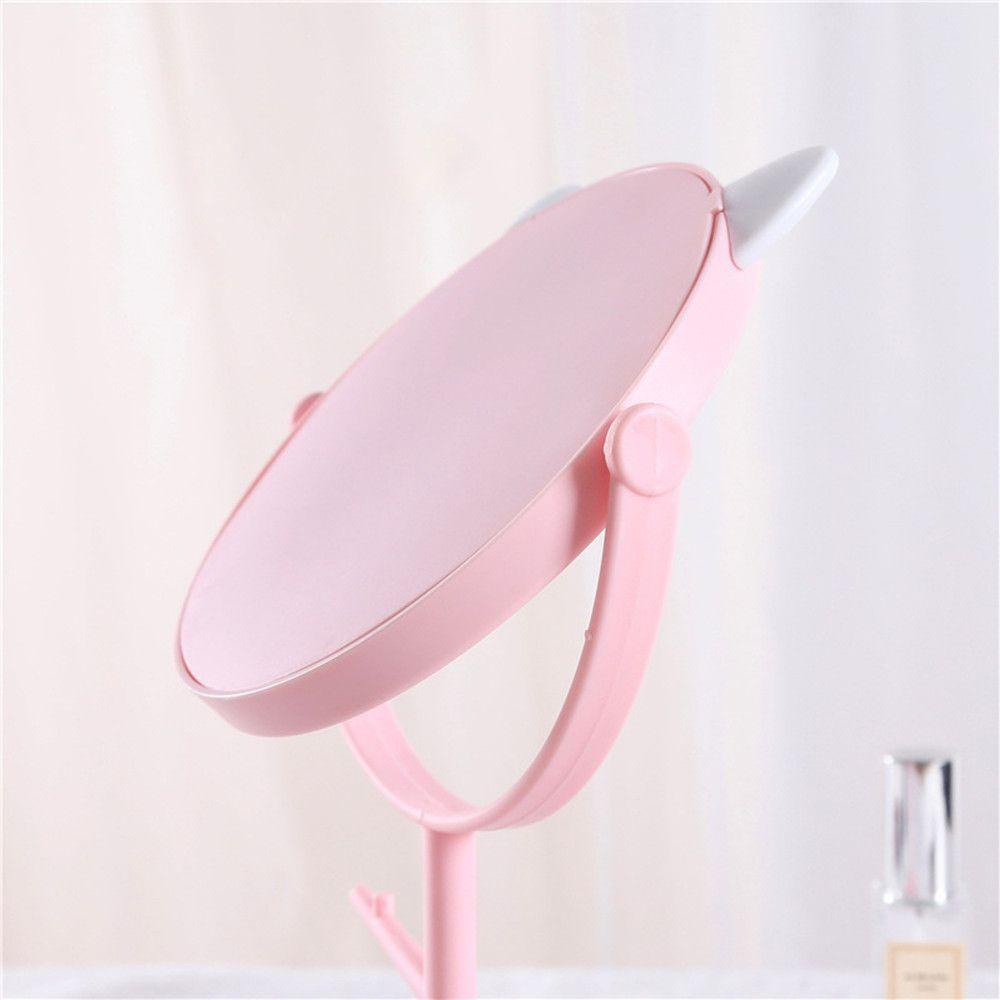 Gương Tròn Xoay Để Bàn Gắn Tai Mèo Dễ Thương