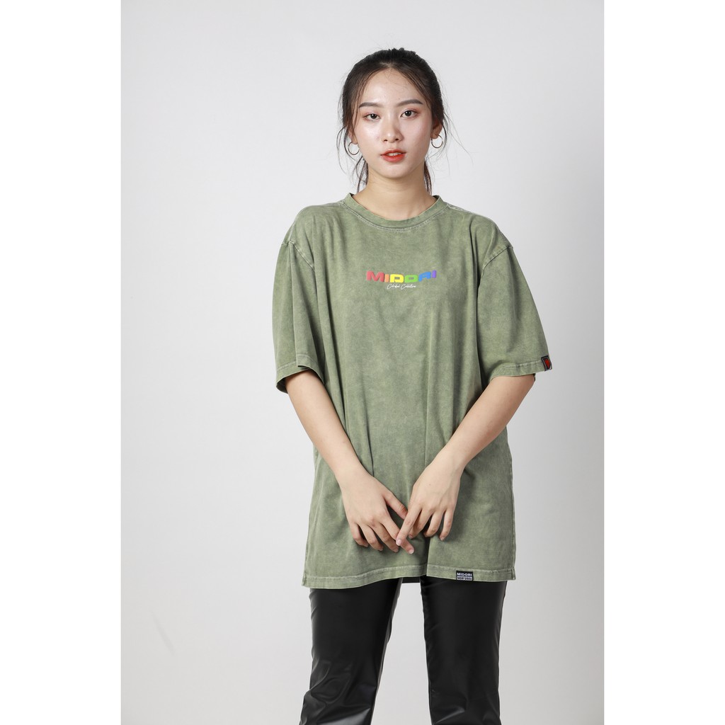 Áo thun form rộng tay lỡ unisex phông nam nữ Wash Cao Cấp Local Brand Mi Midori