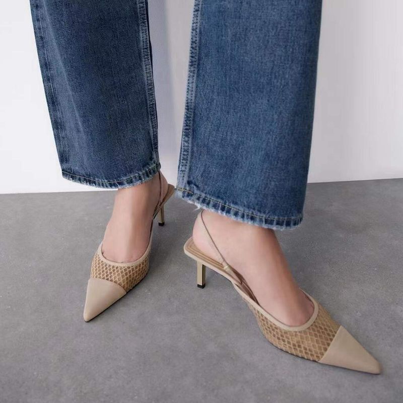 Zara Slingback vải lưới bọc mũi