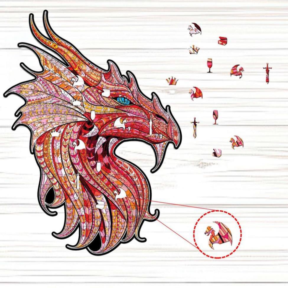Bộ Tranh Ghép Hình Đầu Rồng Độc Đáo - Xếp hình JIGSAW thông minh phát triển trí tuệ -Smart game
