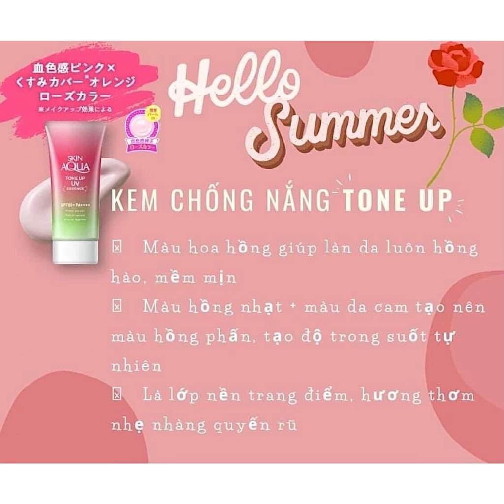 Kem Chống Nắng Skin Aqua nội địa Nhật Bản Tone Up UV Essence SPF 50+ PA++++ kiềm dầu , nâng Tone.