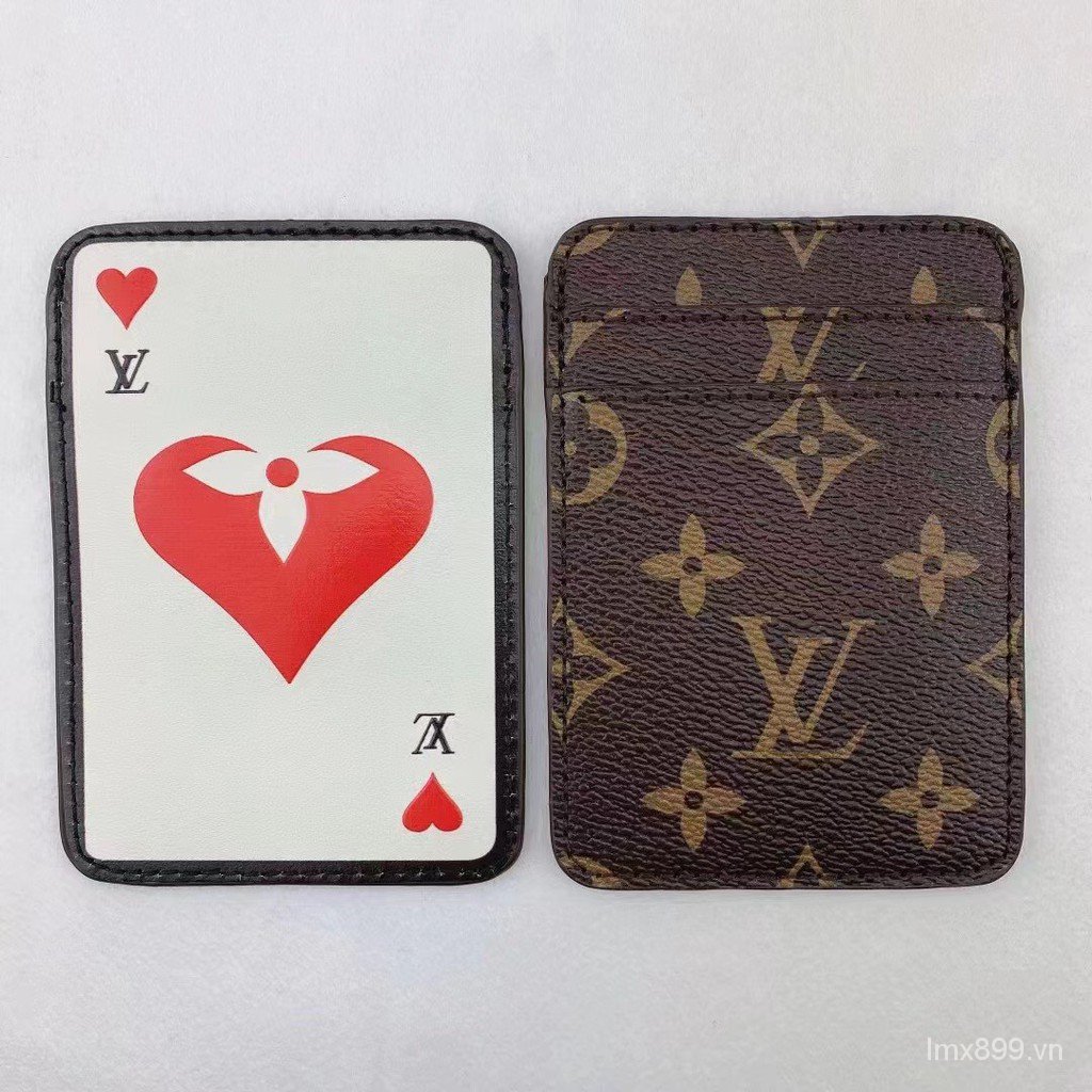 Leather Card Bag Luminous Love Flower Classic Presbyopic Fashion Brand Can Store Credit Card Business Card Transportation Card ID Card Interesting Small Purse Envelope Type Can Be Put into Pocket at Will