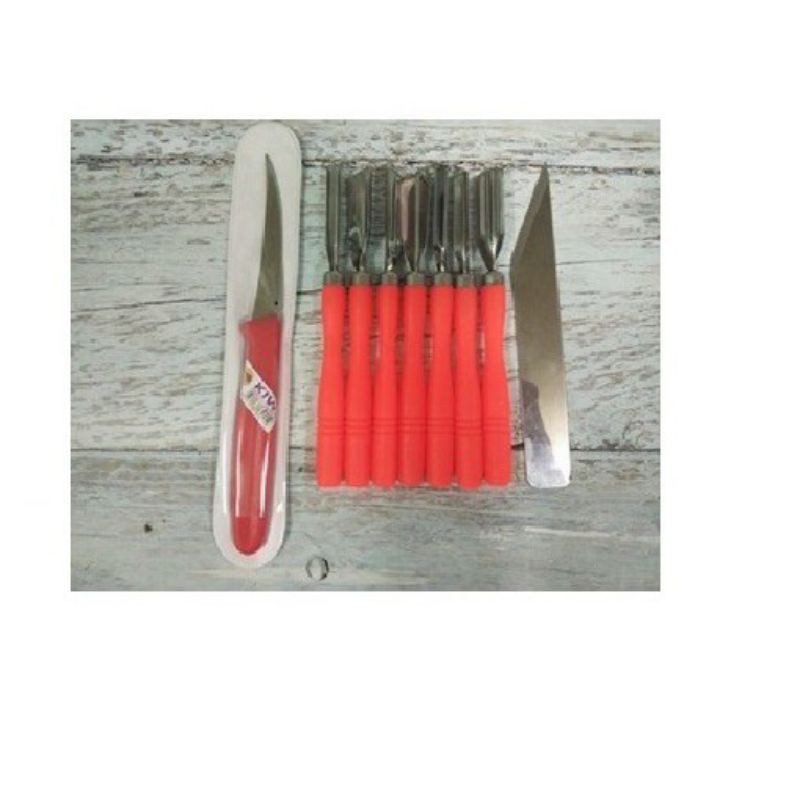 Bộ dao tỉa hoa quả 9 món - hàng dày đẹp - sắc bén