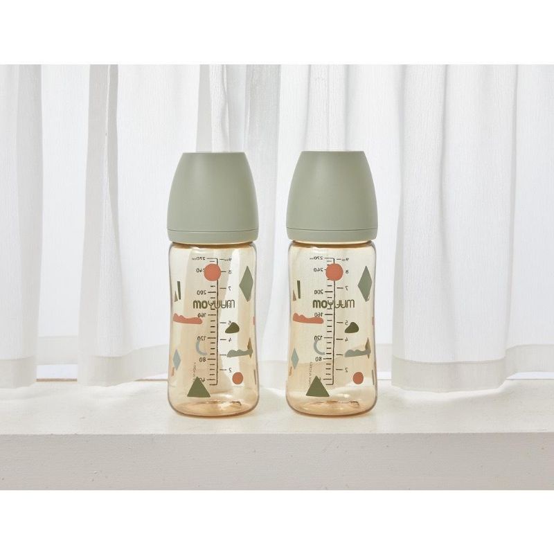 Bình sữa Moyuum mây cổ rộng kèm núm ti 170ml /270ml đẹp