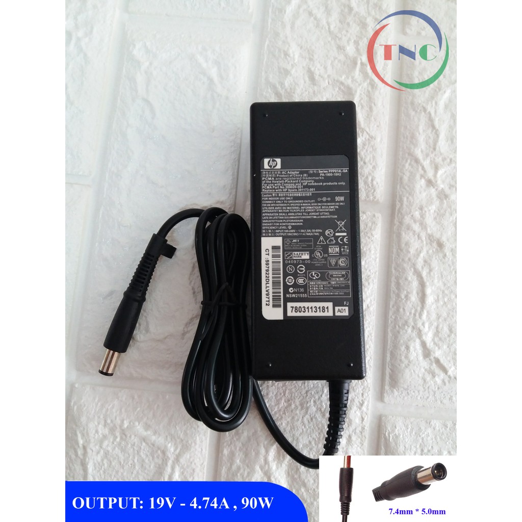 Sạc Laptop HP 19V - 4.74A chân kim to HP 8460 8470 8560P 8570P (Adapter HP 90w tròn to)