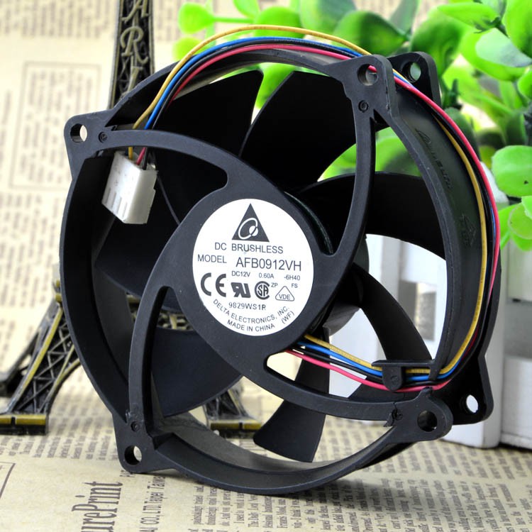 Delta AFB0912VH 12V 0.6A 9CM 9025 khung cung cấp điện CPU Điều khiển nhiệt độ Quạt làm mát