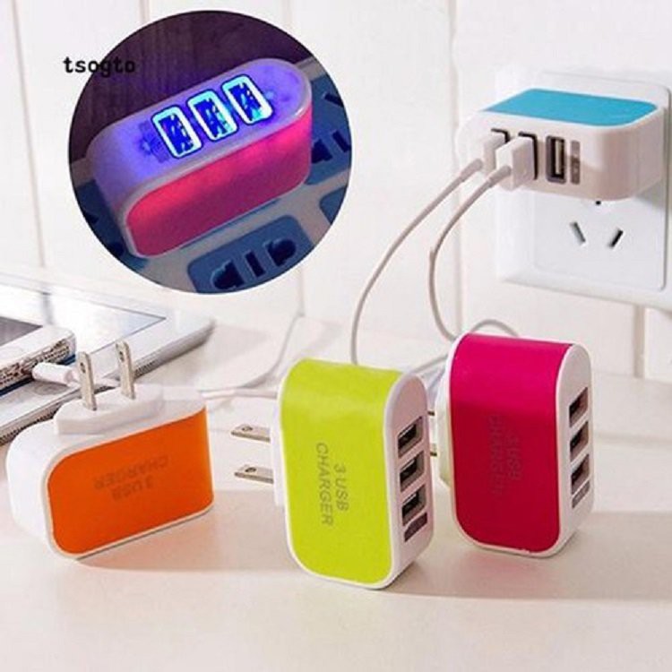 Mẫu củ sạc 3 đầu, khối lượng gọn nhẹ, giá thành hợp lí, sản phẩm chất lượng