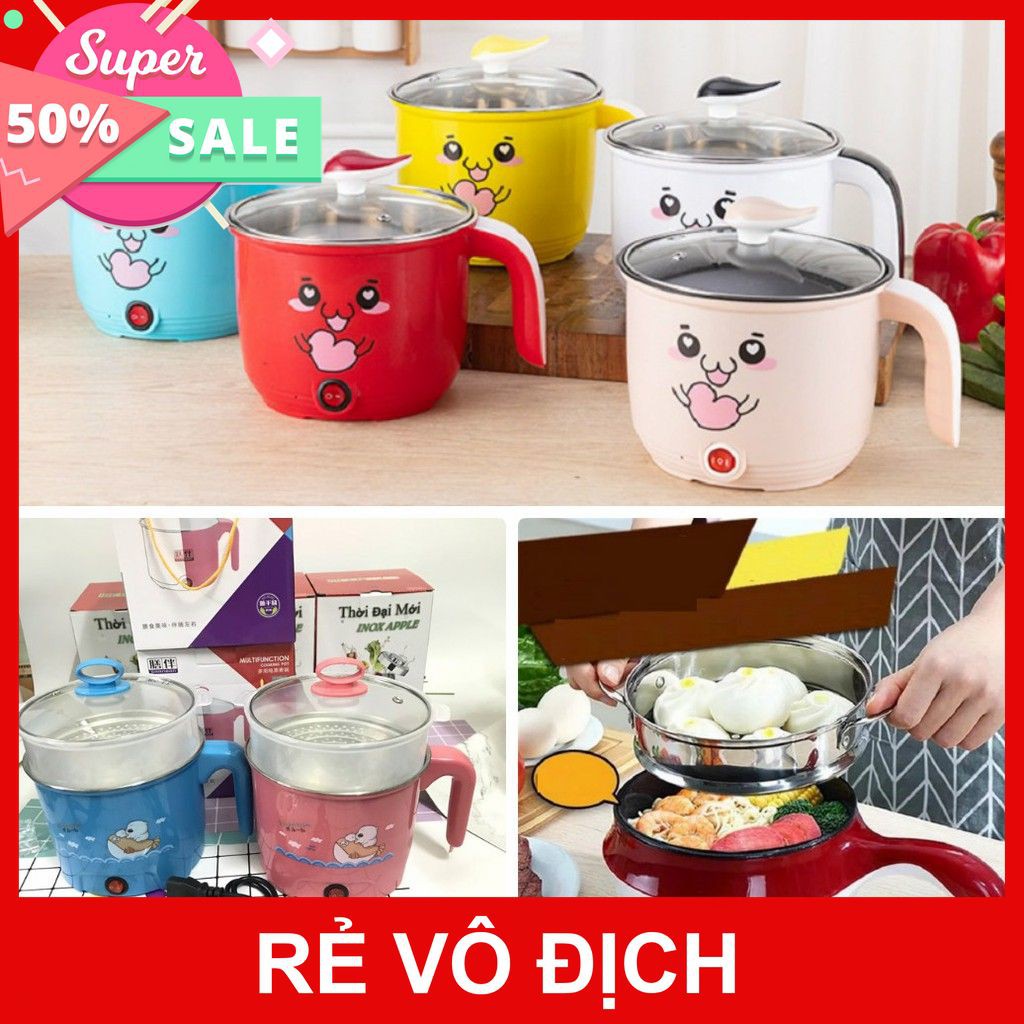 [XÃ KHO] CA NẤU MÌ, LẨU, CANH 18CM SIÊU TỐC CÓ LỒNG HẤP NHỰA, CÁN DÀI [HCM]