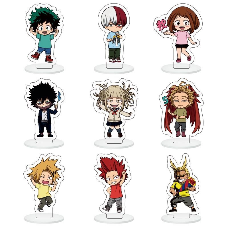 ( full set 9 cái ) Mô hình standee mini HỌC VIỆN ANH HÙNG Boku No Hero Academia mica trong acrylic anime chibi