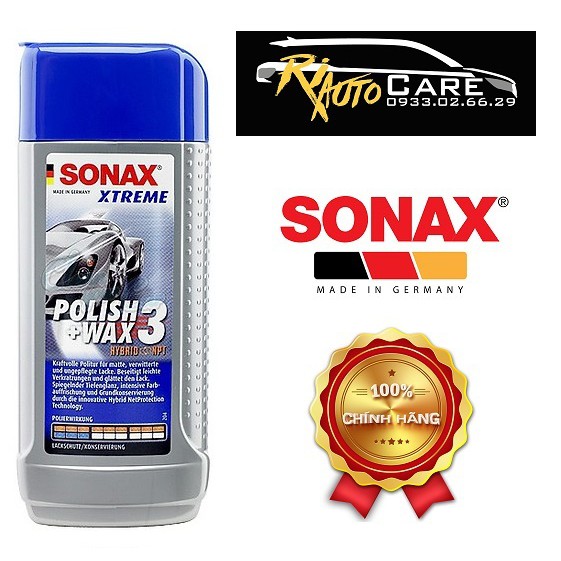 Dung Dịch Đánh Bóng - Xóa Xước - Bảo Vệ Sơn Xe Ô Tô Sonax Xtreme Polish And Wax 3 (250ml) 202100