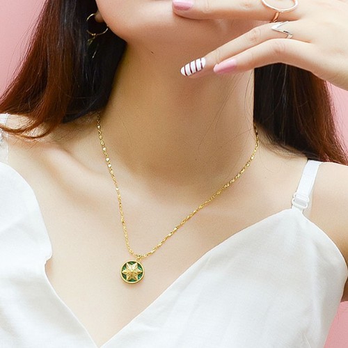 Dây Chuyền Nữ Mặt Tròn Đeo Được 2 Mặt Titan Ko Đen TT 3050