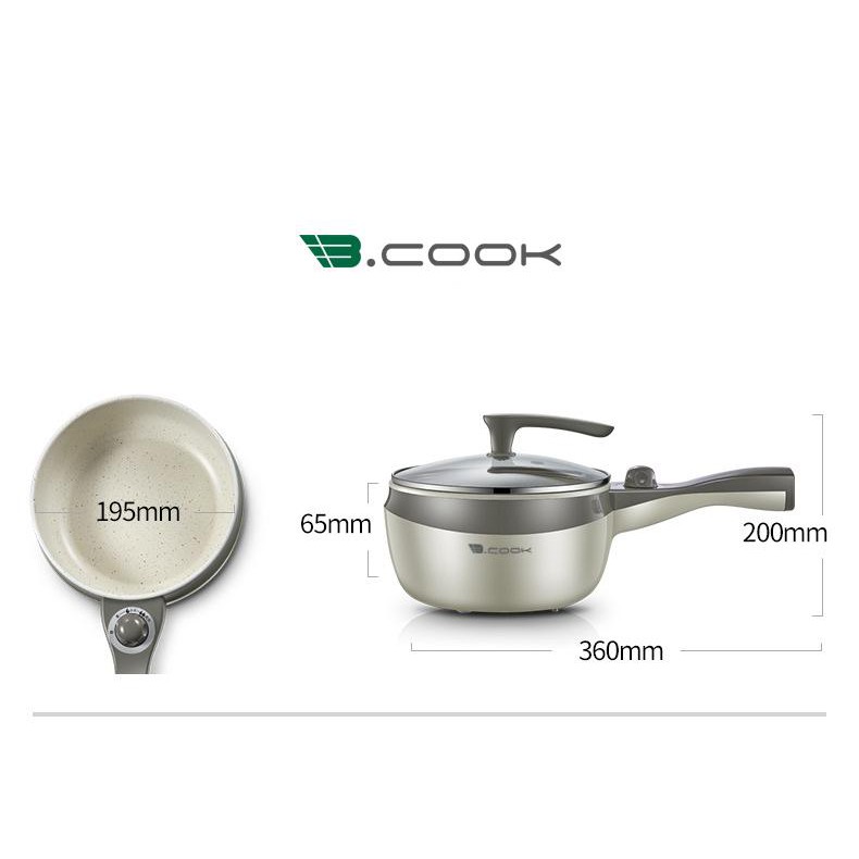 [Mã ELHADEV giảm 4% đơn 300K] Nồi lẩu mini, nồi đa năng B.COOK - Chính hãng