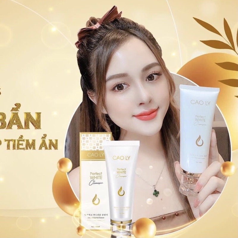 [ Tặng 4 nạ ngủ collagen] Sữa rửa mặt CAO LY Perfect White Cleanser 100ml sạch sâu dưỡng ẩm trắng da