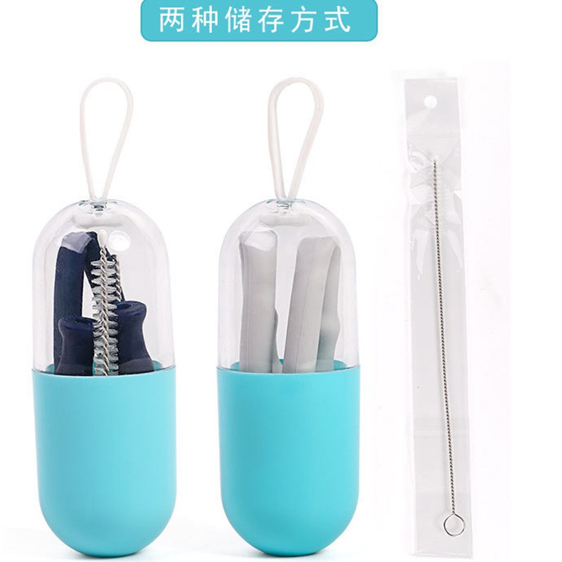 Silicone Ống Hút Silicon Có Thể Gấp Gọn Tiện Dụng Cho Bé