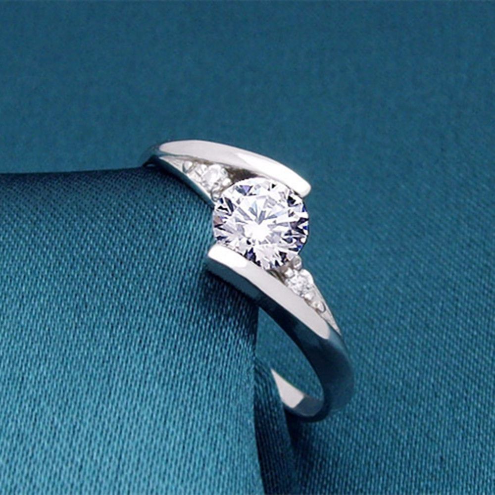 Nhẫn đính đá nhân tạo cổ điển thời trang dành cho nữ nhiêu cỡ tùy chọn