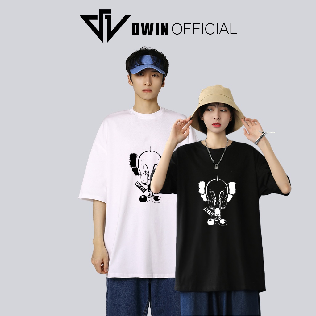 Áo thun unisex kaws omg thời trang DWin basic tee phông trơn nam nữ tay lỡ oversize form rộng