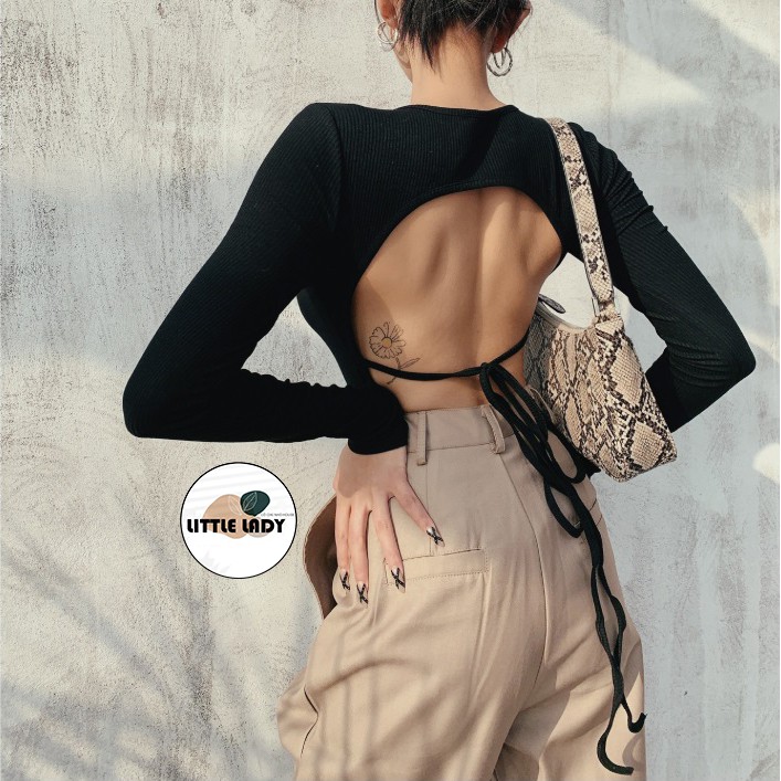 Áo Hở Lưng Tay Dài Bigsize Dưới 80Kg Cột Dây Lưng "HLTD"