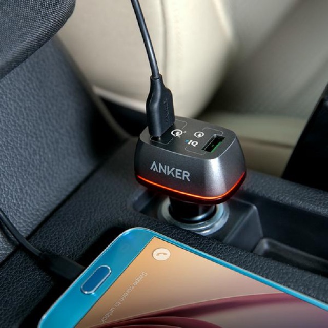 Sạc ô tô ANKER 2 cổng, 42w, Quick Charge 3.0 - A2224 Sạc ô tô ANKER 2 cổng, 42w, Quick Charge 3.0 - A2224