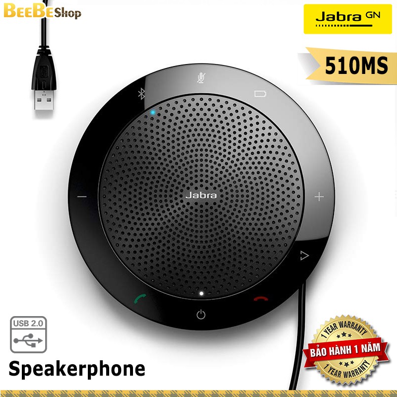 JABRA Speak 510 MS - Micro Họp Trực Tuyến Không Dây, Hỗ Trợ Bluetooth, Speakerphone [BẢO HÀNH 2 NĂM]