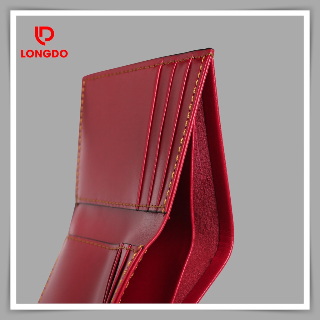 Ví da nam đứng cao cấp - Cam kết da bò thật 100% - Hàng chính hãng thương hiệu Longdo Leather - BD01