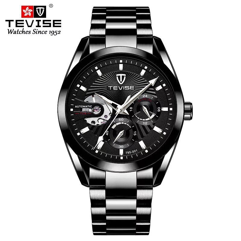 ĐỒNG HỒ AUTOMATIC TEVISE CHÍNH HÃNG NAM 795-001 DÂY INOX NGUYÊN KHỐI CAO CẤP