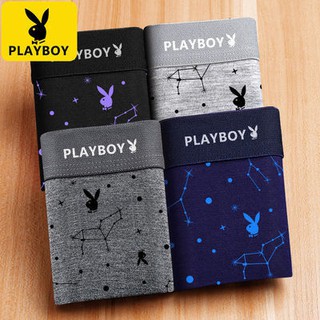 Quần Lót Boxer Cotton Lưng Vừa Kháng Khuẩn In Họa Tiết Playboy Cho Nam