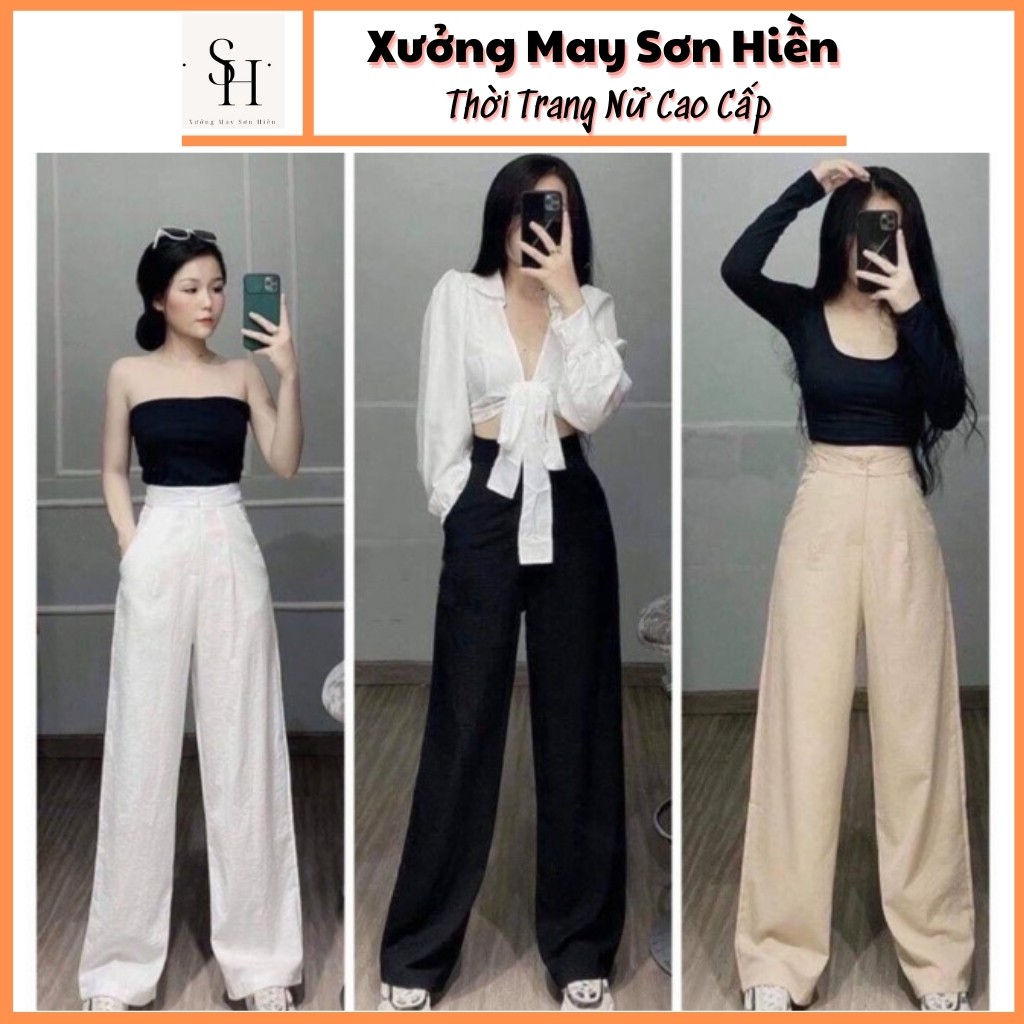 Quần đũi suông ống rộng dài 100cm Quần culottes Xưởng may Sơn Hiền MSD100