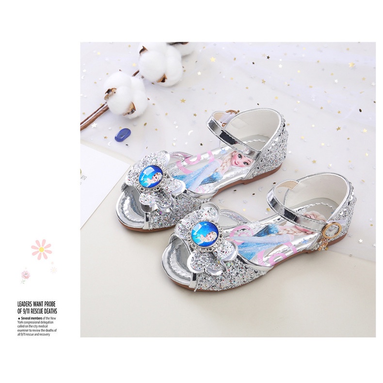 Dép quai hậu bé gái họa tiết công chúa Elsa da mềm cho bé từ 3-15 tuổi màu Hồng và Xanh size 26-36 mẫu mới 2022 Sandal