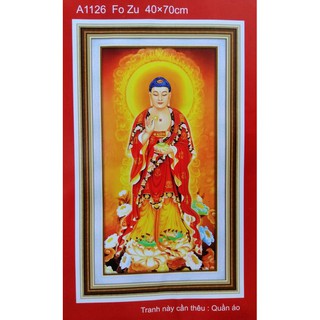 Tranh thêu chữ thập Phật A di đà A1126 (chưa thêu)