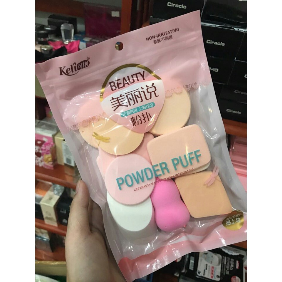 Set 13 bông mút trang điểm,dặm phấn chính hãng KELI - hàng xịn sò | BigBuy360 - bigbuy360.vn