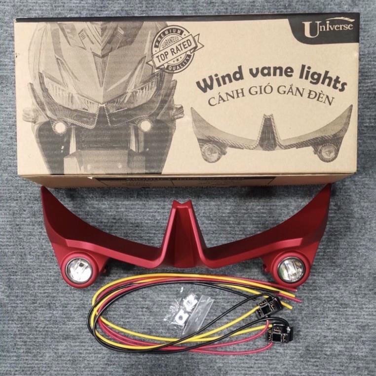 Cánh gió Winner X có đèn trợ sáng bi cầu ánh sáng trắng và vàng phá sương chính hãng Universe cho Winner X V2 V3