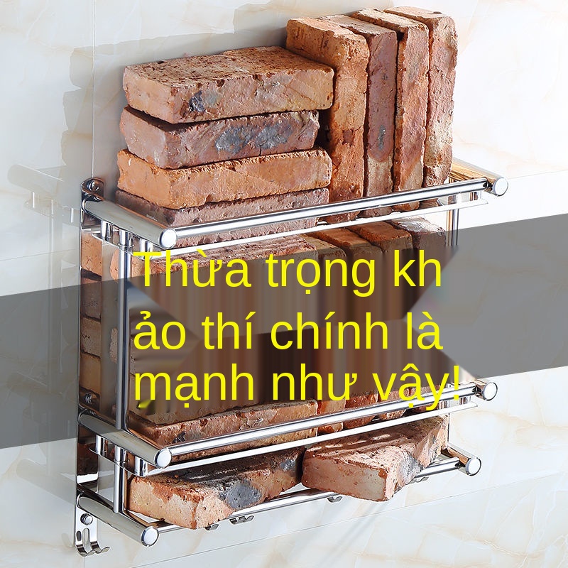 Kệ toilet inox nhà tắm giá đỡ bồn cầu 2 tầng 3 ngăn treo tường miễn đục lỗ