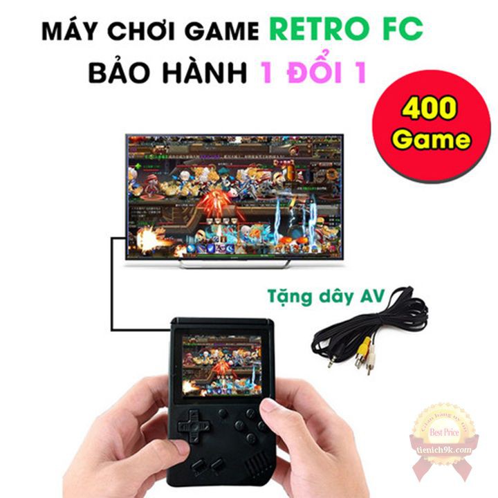 Máy chơi game cầm tay SUP BOX 400in1 kèm tay phụ chơi đôi 2 người 400 trò Tặng dây DVI xuất màn Tivi 4 nút