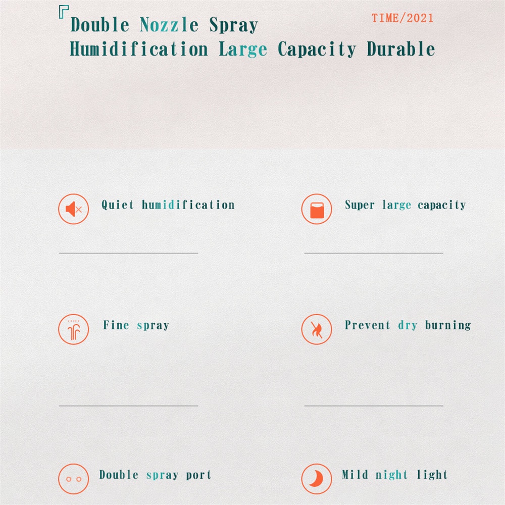 Máy phun sương tạo độ ẩm tích hợp đèn ngủ dung tích 2L 5V 1A