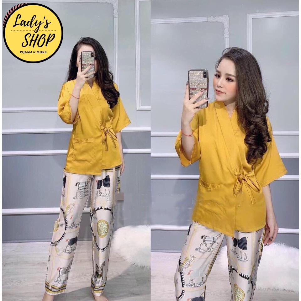 [Mã FAMAYWA giảm 10K đơn 50K] Đồ Bộ Pijama - Bộ Lụa Peplum Chất Liệu Satin Cao Cấp [VIDEO+ẢNH THẬT