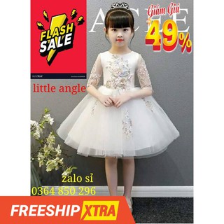 💃 đầm công bé gái trắng ngắn ren thêu cao cấp cho bé 💕💃