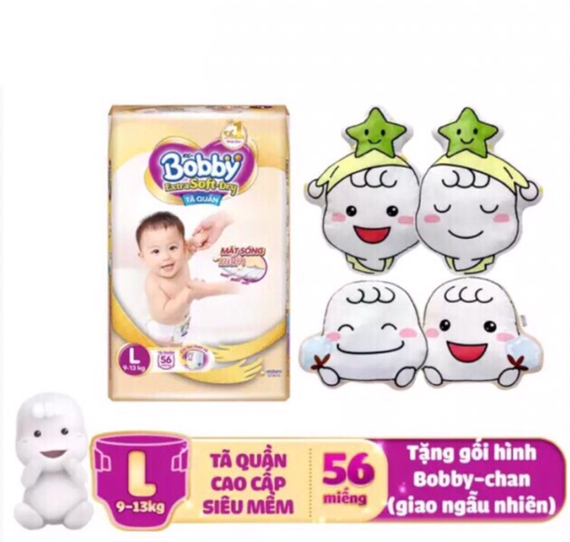 [Qùa tặng] Tã Quần Cao Cấp Bobby Extra Soft Dry S70/M64/L56/XL50/XXL46